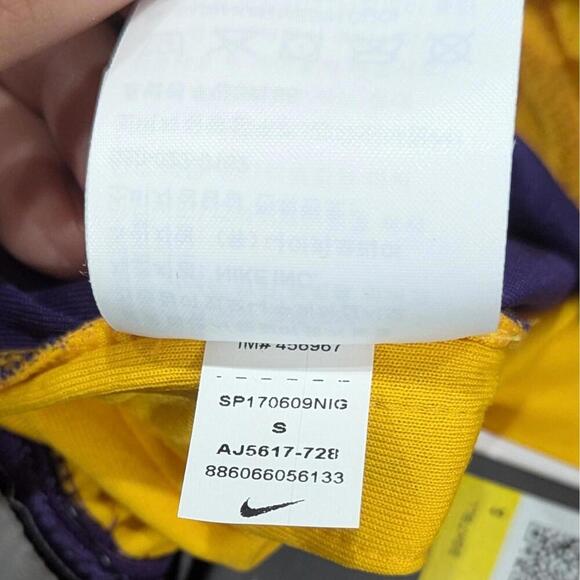 Nike NBA Los Angeles Lakers Swingman Icon Shorts Men’s S NWT - Picture 5 of 8